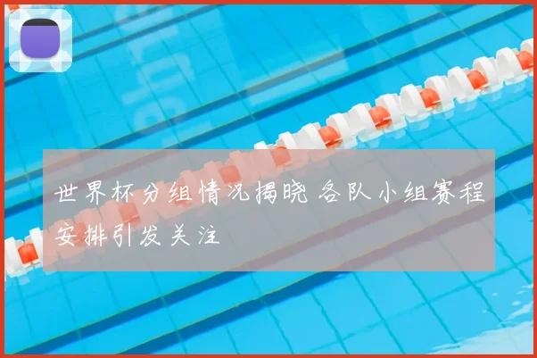 世界杯分组情况揭晓 各队小组赛程安排引发关注